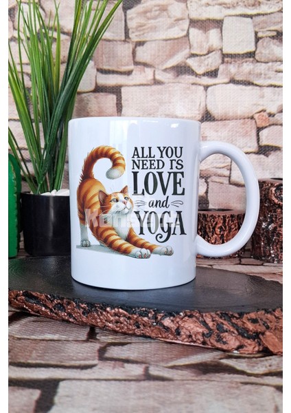 "all You Need Is Love And Yoga" Aşk Yoga Hediyelik Baskılı Çay Kahve Sunum Kupa Bardak