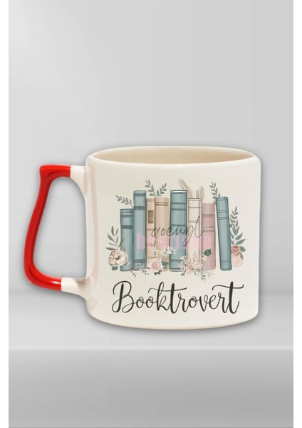 Booktrovert 2 Baskılı Içe Dönük Kitap Kurdu Hediyelik Kulplu Kupa Bardak