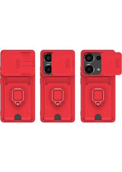 Xiaomi Redmi Note 13 Pro 4g Kılıf Zuma Kartvizitli Yüzüklü Silikon - Pembe - KA5907-1469