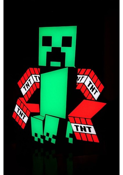 Renkli Minecraft Creeper Tasarımlı Gece Lambası, Şık ve Eğlenceli Aydınlatma
