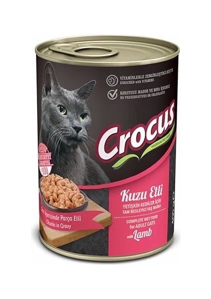 Crocus Kuzu Etli Yaş Kedi Maması 400 gr