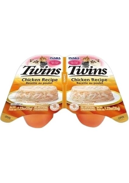Inaba Twins Jöle Içinde Tavuklu Yetişkin Konserve Kedi Maması 35 gr 2 Adet