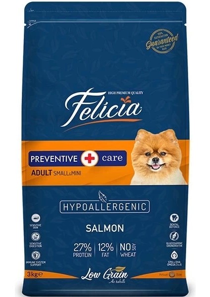 Felicia Düşük Tahıllı Hipoalerjenik Somonlu Küçük Irk Yetişkin Köpek Maması 3 kg