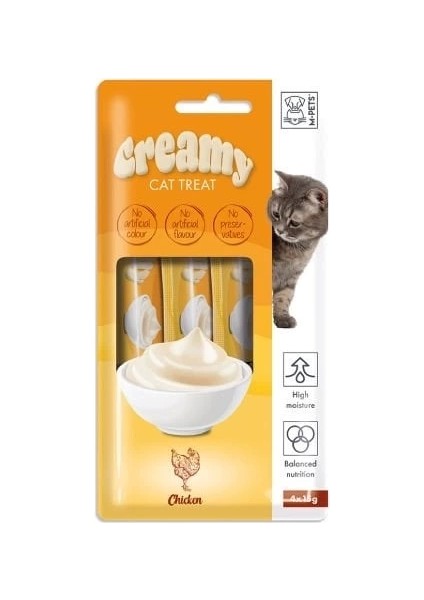 M-Pets Creamy Tavuklu Sıvı Kedi Ödülü 15 gr 4 Adet