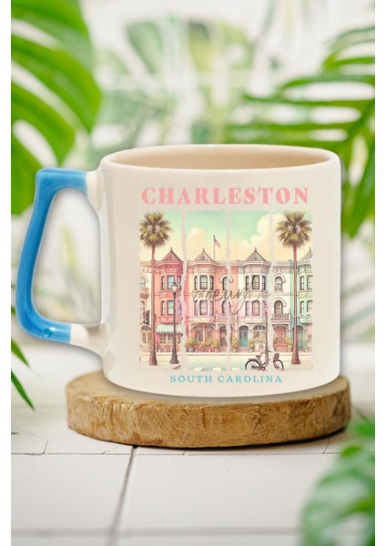 Charleston Summer Trip Baskılı Yaz Tatili Şehir Turu Hediyelik Kulplu Kupa Bardak