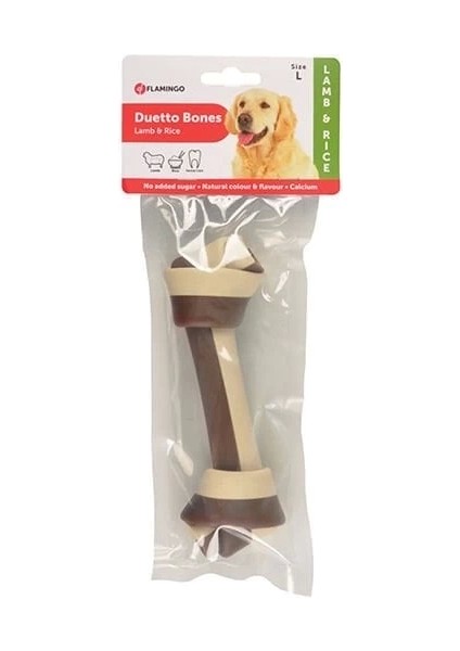 Flamingo Duetto Bones Kuzu Etli ve Pirinçli Köpek Kemik Ödülü Large