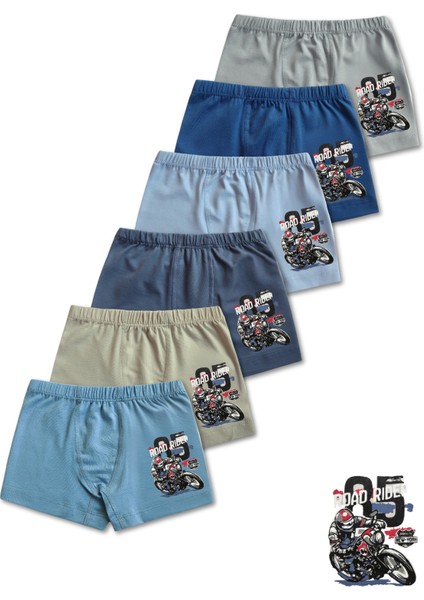 %95 Pamuklu Erkek Çocuk Süprem Penye Boxer Külot Iç Çamaşır 6lı Set