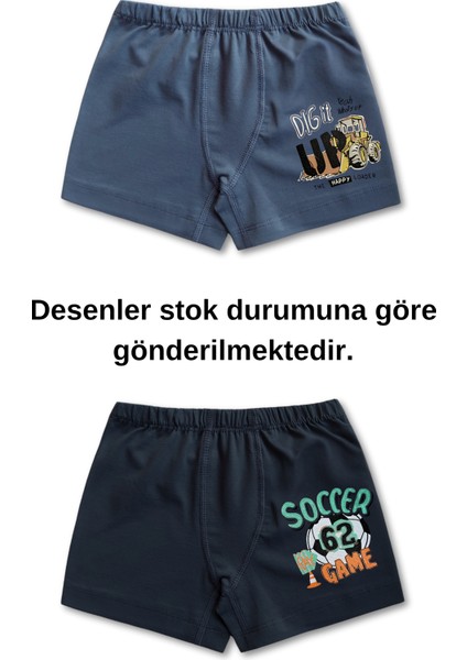%95 Pamuklu Erkek Çocuk Süprem Penye Boxer Külot Iç Çamaşır 6lı Set
