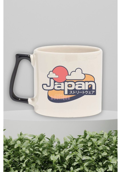 Japan Temalı Baskılı Japon Kültürü Anime Manga Tasarımı Doğum Günü Hediye Siyah Kulplu Kupa Bardak