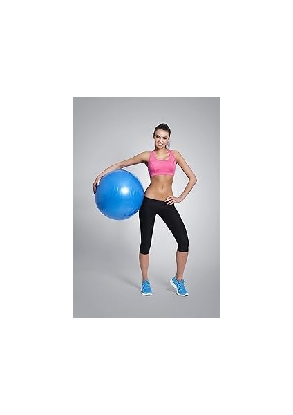 Slipt 65 cm Mavi Pilates Topu ve Şişirme Pompası - Yoga ve Pilates Egzersiz Topu