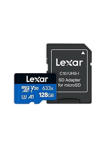 Lexar 128GB 633X Microsdxc Uhs-I U3 100/45 Mb/sn Yüksek Performanslı Microsd Hafıza Kartı
