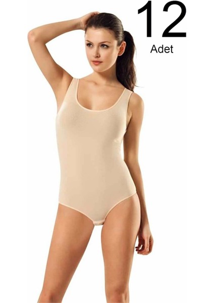 12'li Paket Geniş Askılı Çıtçıtlı Body