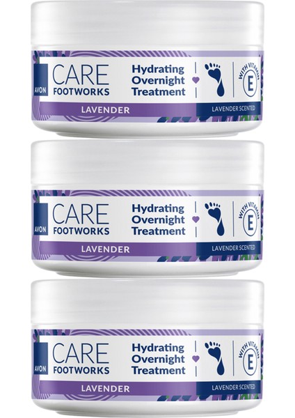 Footworks Lavanta Özlü Gece Uygulanan Bakım Kremi 150ML Üçlü Paket