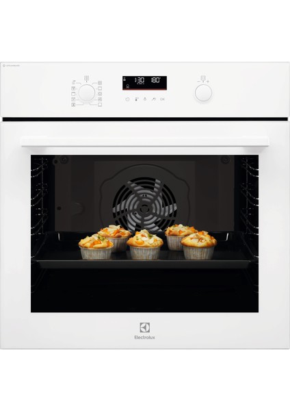 EOD6F77WV 600 Serisi Steambake Buhar Ilaveli Katalitik ve Aquaclean Temizlemeli 72 Lt A+ Wi-Fi Beyaz Cam Ankastre Fırın