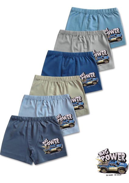 %95 Pamuklu Erkek Çocuk Süprem Penye Boxer Külot Iç Çamaşır 6lı Set
