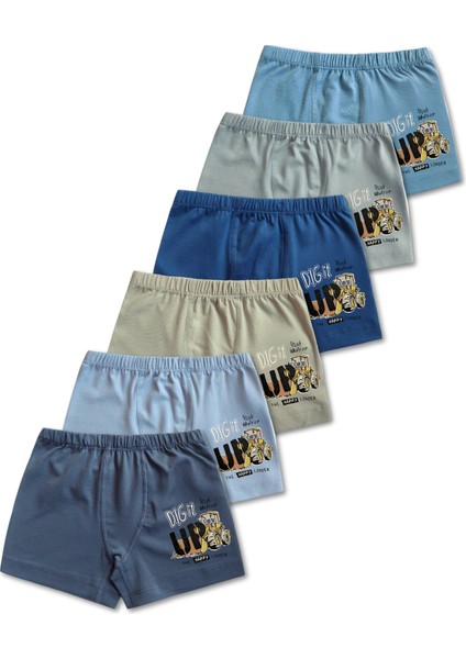 %95 Pamuklu Erkek Çocuk Süprem Penye Boxer Külot Iç Çamaşır 6lı Set