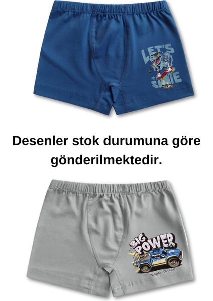 %95 Pamuklu Erkek Çocuk Süprem Penye Boxer Külot Iç Çamaşır 6lı Set