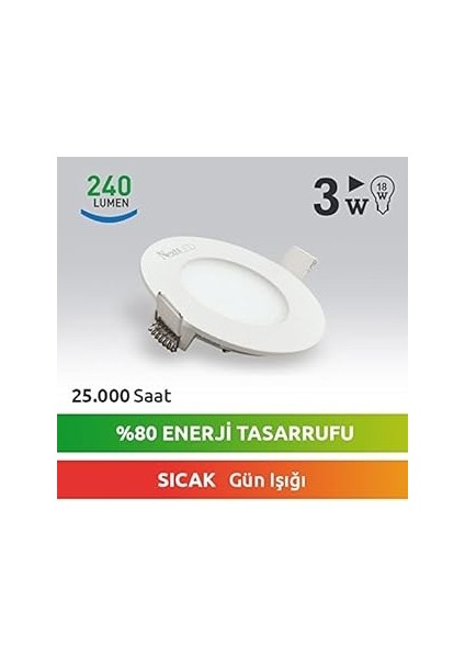 Nextled 3W-SLY Gün Işığı LED Slim Ampul