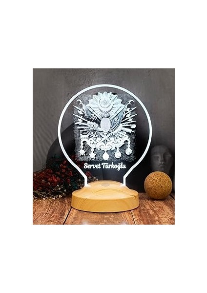 Babaya Hediye, Osmanlı Tuğrası 3D LED Lamba - Tarih ve Sanatseverler Için Kişiye Hediyelik, Os