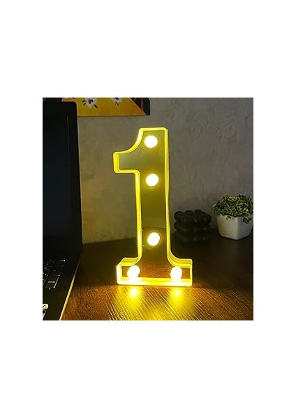Giftmoda 3D Işıklı LED Sayı Dekoratif Aydınlatma Büyük Boy 1