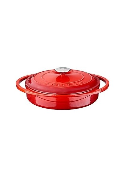 Metal Heritage Serisi - Çok Amaçlı Tencere, Yuvarlak, 28 Cm, Kırmızı