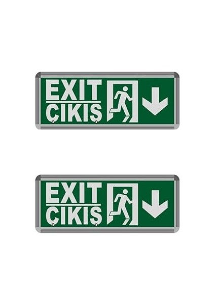 Helios Opto 3W Çıkış-Exit LED Armatür - 2 Adet (Aşağı) Hs 4601