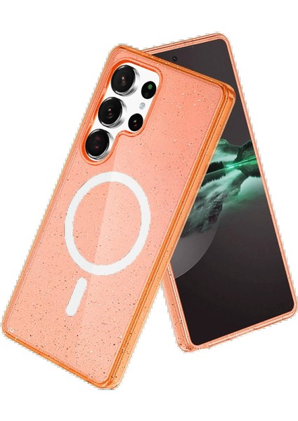 Samsung Galaxy S25 Ultra Star Magsafe Kapak - Turuncu - KA6176-3448