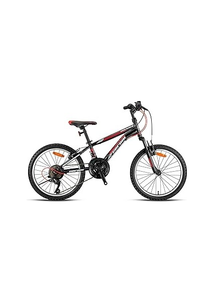 Geroni Mars Plus - 20" - Mtb - 10' - 21 Vites - V.b - Parlak Siyah-Kırmızı/beyaz