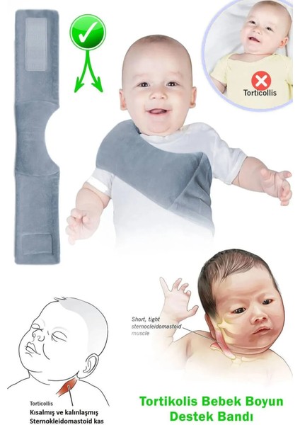 Tortikolis Yastığı ( Boyun Eğriliği Önlem Yastığı ) Bebek Boyun Destek Yastığı,