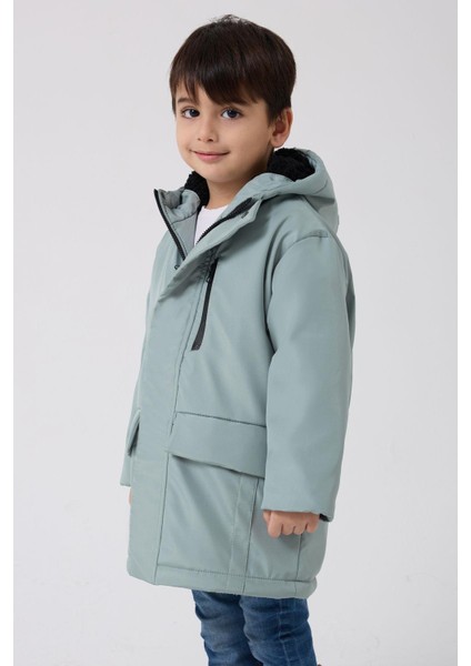Spor Erkek Çocuk Taba Kürklü Su ve Rüzgar Geçirmez Kapüşonlu 3 Mont Parka modelleri