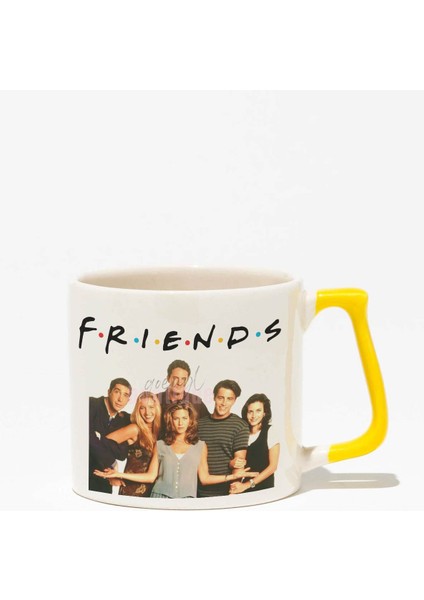 Friends Baskılı | Phoebe Ross Chandler Hediyelik | Sarı Kulplu Modern Seramik Kupa