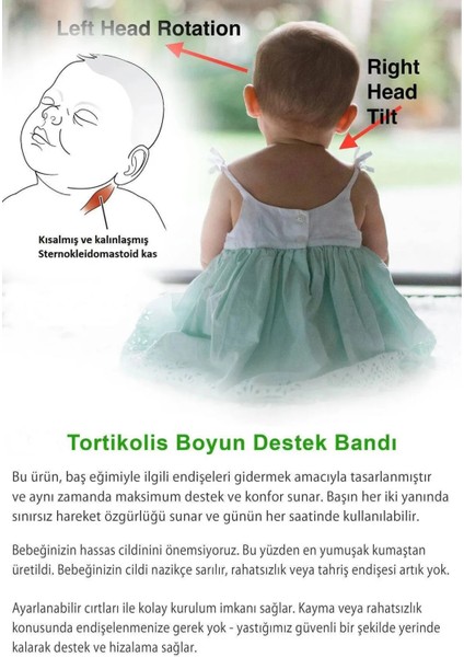 Tortikolis Yastığı ( Boyun Eğriliği Önlem Yastığı ) Bebek Boyun Destek Yastığı,