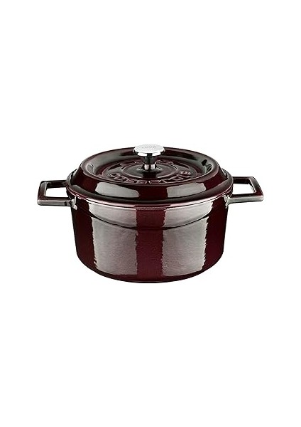 Premium Serisi - Döküm Yuvarlak Tencere, 20 Cm, Majolik Mor