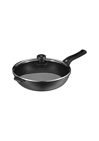 Permadur Premium Wok 30 cm Induction Glass Lid With Steam Opening Aluminium Coated