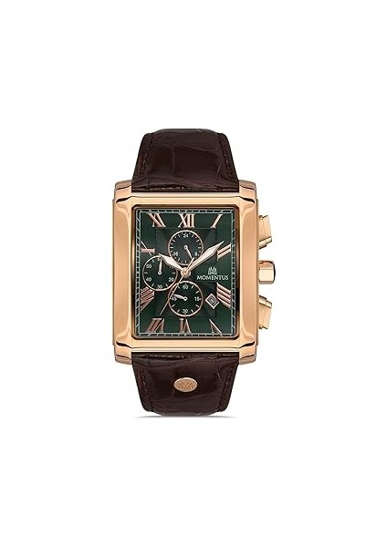 Momentus TM111R-15KR Di̇kdörtgen Deri̇ Kordon Erkek Kol Saati̇
