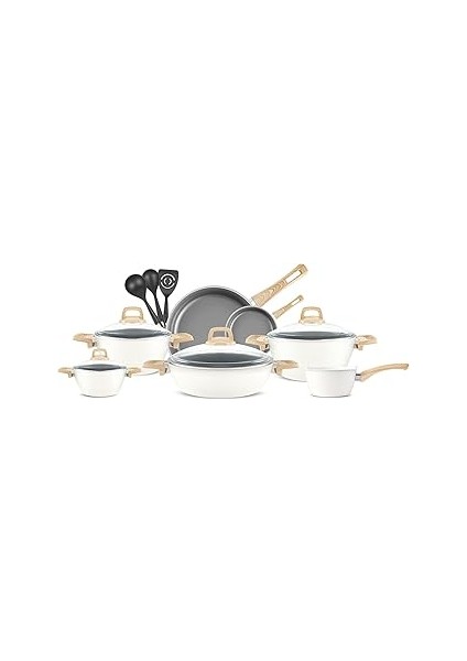 Swiss Crystal 15 Parça Tencere Seti Creamy