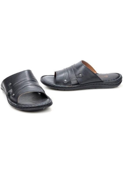 PS-33530 Ortopedik Erkek Masaj Tabanlı Hakiki Deri Terlik modelleri