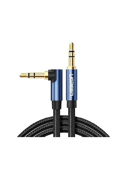 Ugreen 90 Derece L Tipi 3.5 Mm Aux Ses Kablosu Mavi 2 Metre