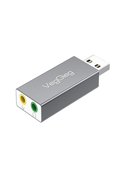 USB Harici Ses Kartı Adaptörü 3.5mm Kulaklık ve Mikrofon Girişli