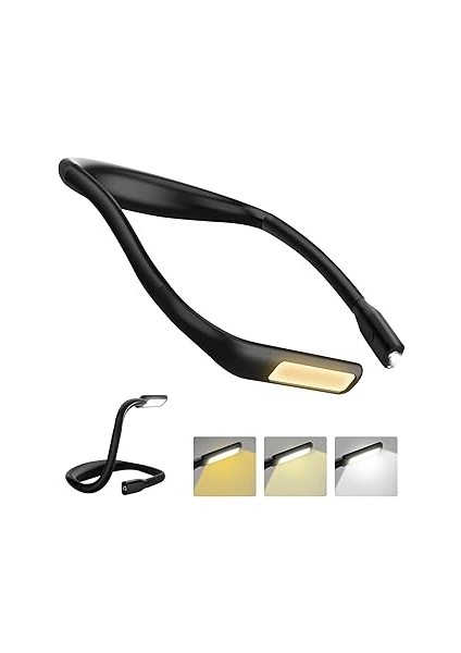 Iki Ucu Işıklı LED Okuma Lambası Kitap Boynu Bükülebilir Kollar Boyun Lambası Şarj Edileb