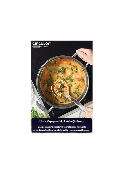 Circulon, 24X13,5 cm Cam Kapakli Tencere