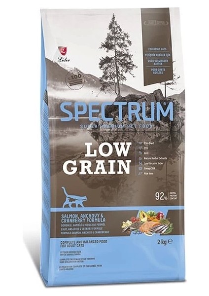 Spectrum Düşük Tahıllı Somonlu Hamsili ve Yaban Mersinli Yetişkin Kedi Maması 2 kg