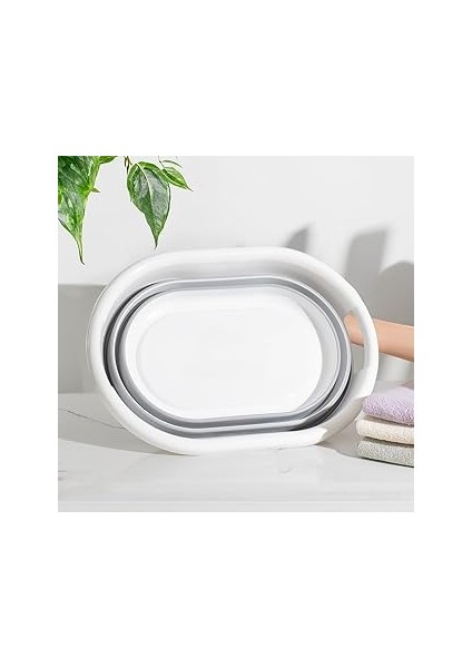 LA-550 Katlanabilir Çamaşır Sepeti Akordiyon Katlanır Sele Sepet Silikon Çamaşır Sepeti 26