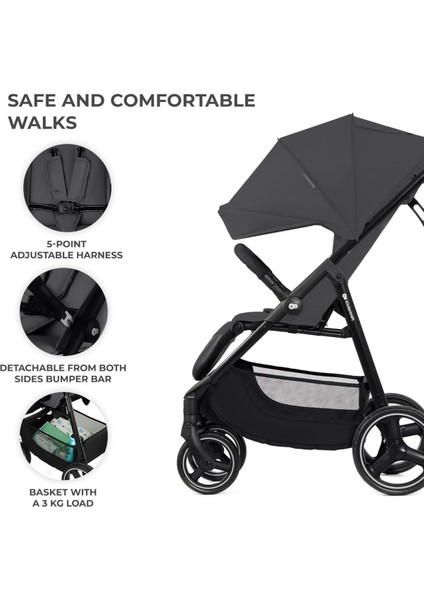 Trig 3 Hafif Bebek Arabası, 25 kg Taşıma Kapasiteli, Tek Elle Katlanabilir modelleri