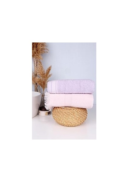 Baveno %100 Pamuk 2'li Renkli 50X70 El/yüz Havlu Seti Mor