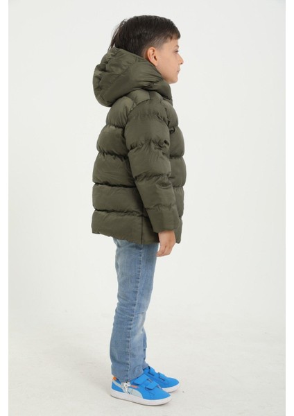 Erkek Çocuk Polarlı Kapüşonlu Su Geçirmez Rüzgara Dayanıklı Cepli Şişme Kışlık Mont indirimleri