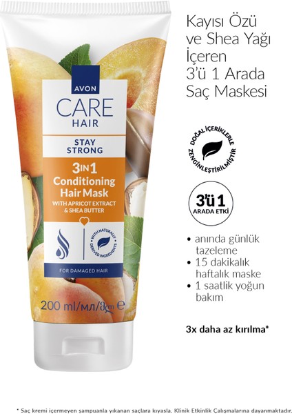 Care Kayısı Özü ve Shea Yağı Içeren 3’ü 1 Arada Saç Maskesi 200 ml fiyatları