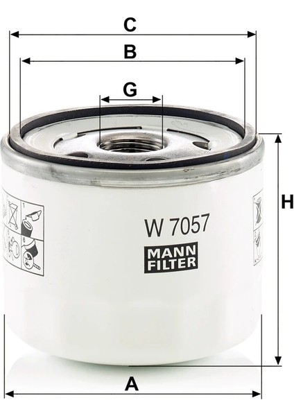 W 7057 - Yağ Filtresi - Mann Fılter fiyatları