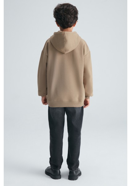 Roy Erkek Çocuk %100 Pamuk Kapüşonlu Vizon Sweatshirt modelleri