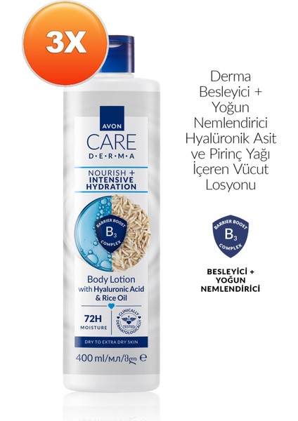 Care Derma Nourish + Intensive Hydration Vücut Losyonu 400 ml Üçlü Paket fiyatları
